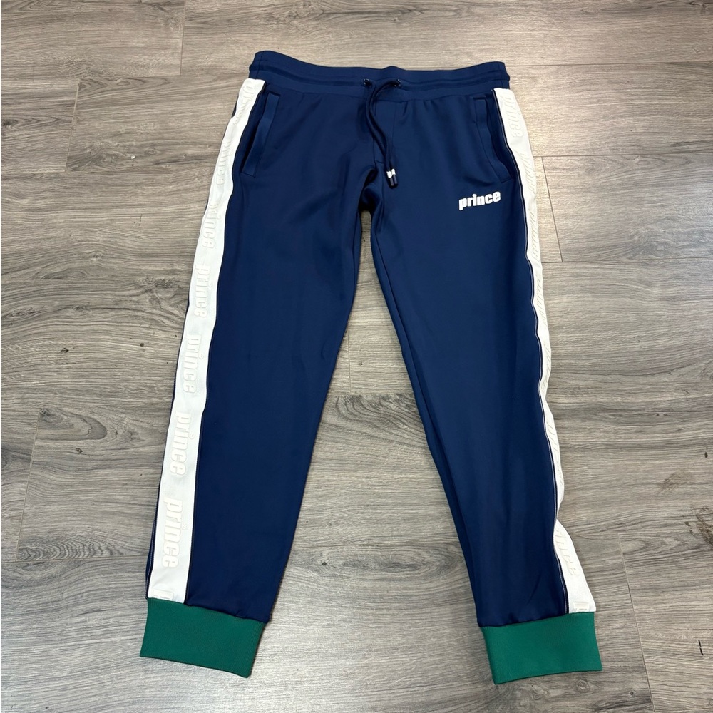 Prince Navy Joggers with Green Cuffs